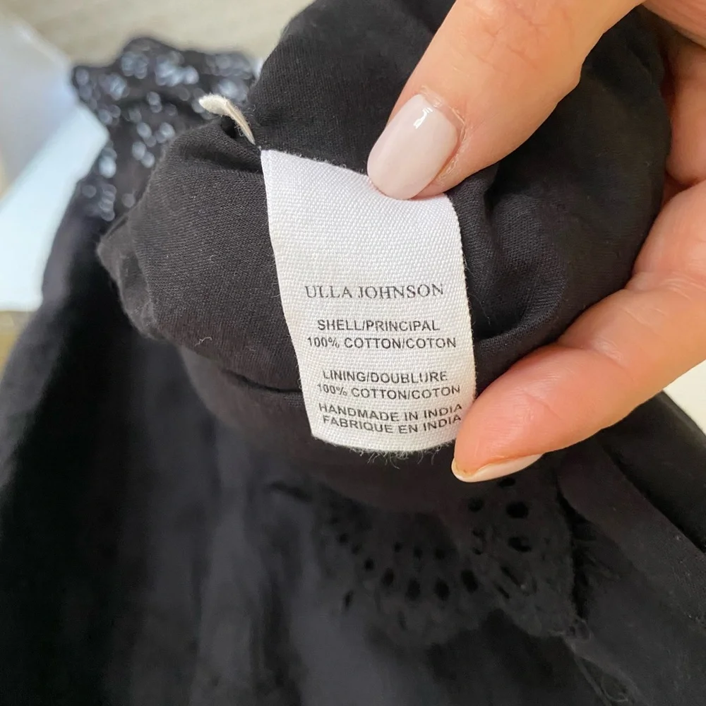Ulla Johnson One-Shoulder Black Eyelet Lace Dress - Size 2 - Picture 13 of 16